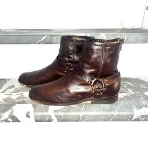 Frye Dark Brown Harness Boots size 9.5